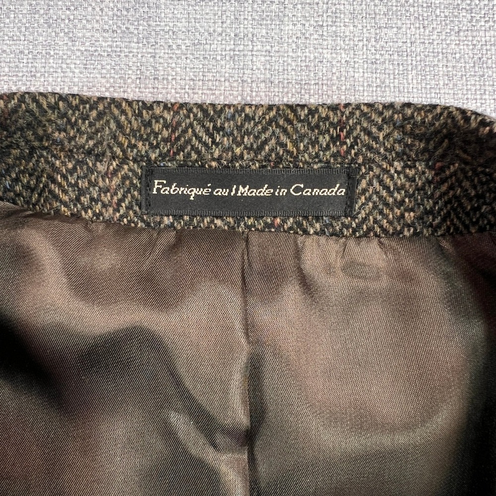 Vintage 90s Cricketeer Wool Tweed Sport Coat Blazer Men 48R Brown Academia Prep - Picture 8 of 16